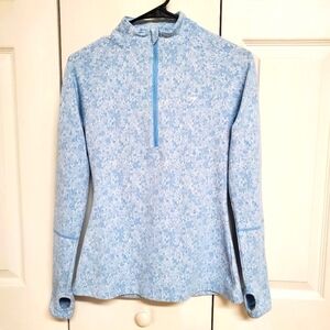 Gymshark Fleur Blue 1/4 Zip Open Back Tees Jacket Size S